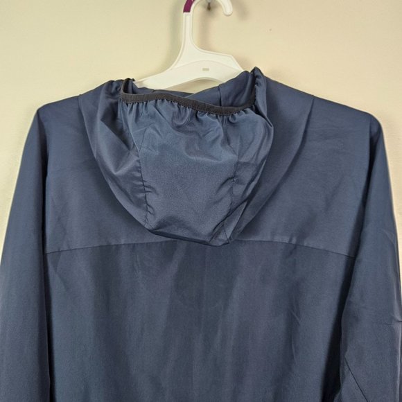 All In Motion Men Jacket Size Large Hooded Blue Lightweight Water Repellent Zip - Picture 8 of 9